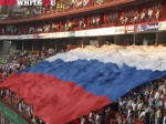 Флаг России на трибуне стадиона Локомотив